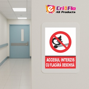 Indicator Accesul interzis cu flacara deschisa, Sticker autocolant - Img 5