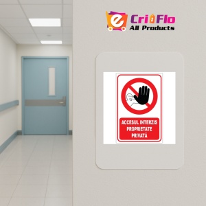 Indicator Accesul interzis proprietate privata semn, Sticker autocolant - Img 4