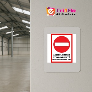 Indicator Accesul interzis zona privata obiectiv supravegheat video, Sticker autocolant - Img 4