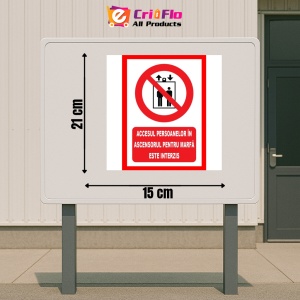 Indicator Accesul persoanelor in ascensorul pentru marfa este interzis, Sticker autocolant - Img 2