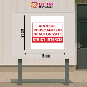Indicator Accesul persoanelor neautorizate strict interzis, Sticker autocolant - Img 2
