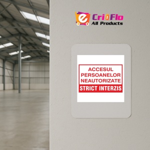 Indicator Accesul persoanelor neautorizate strict interzis, Sticker autocolant - Img 4