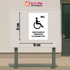 Indicator Alb grup sanitar persoane cu dizabilitati, Sticker autocolant - Img 2