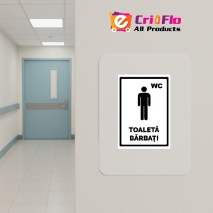 Indicator Alb pentru wc toaleta barbati, Sticker autocolant - Img 5