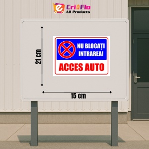 Indicator Albastru cu rosu nu blocati intrarea acces auto, Sticker autocolant - Img 2