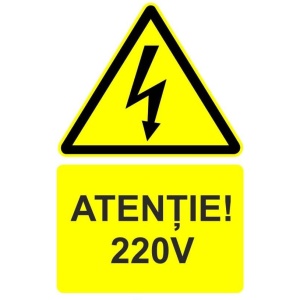 Indicator Atentie 230 V indicator de avertizare, Sticker autocolant - Img 1