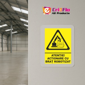 Indicator Atentie actionare cu brat robotizat, Sticker autocolant - Img 4