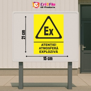 Indicator Atentie atmosfera exploziva, Sticker autocolant - Img 2