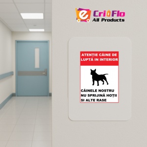 Indicator Atentie caine de lupta in interior, Sticker autocolant - Img 5