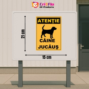 Indicator Atentie caine jucausi, Sticker autocolant - Img 2