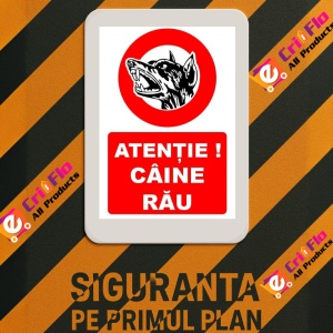 Indicator Atentie caine rau indicator de interzicere, Sticker autocolant - Img 3