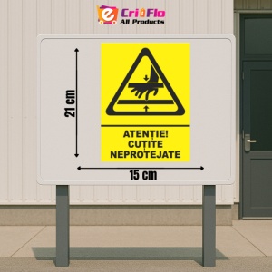 Indicator Atentie cutite neprotejate, Sticker autocolant - Img 2