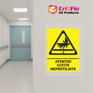 Indicator Atentie cutite neprotejate, Sticker autocolant - Img 5