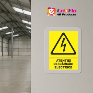 Indicator Atentie descarcari electrive, Sticker autocolant - Img 4