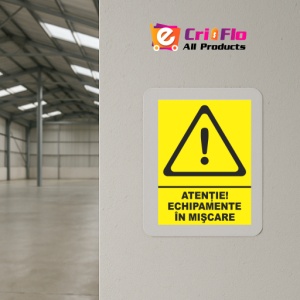 Indicator Atentie echipamente in miscare, Sticker autocolant - Img 4