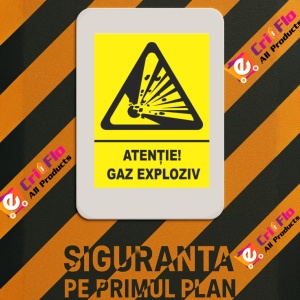 Indicator Atentie gaz exploziv, Sticker autocolant - Img 3