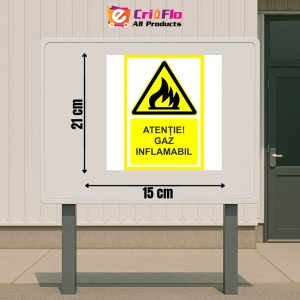 Indicator Atentie gaz inflamabil, Sticker autocolant - Img 2