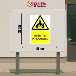 Indicator Atentie inflamabil indicator de avertizare, Sticker autocolant - Img 2