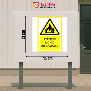 Indicator Atentie la lichid inflamabil, Sticker autocolant - Img 2