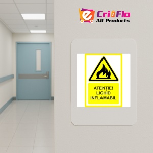 Indicator Atentie la lichid inflamabil, Sticker autocolant - Img 5