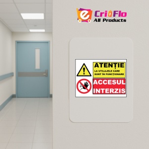 Indicator Atentie la utilajele care sunt in functiune, Sticker autocolant - Img 5