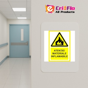 Indicator Atentie materiale inflamabile, Sticker autocolant - Img 5