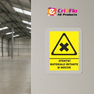 Indicator Atentie materiale iritate si nocive, Sticker autocolant - Img 4