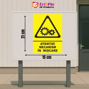 Indicator Atentie mecanism in miscare, Sticker autocolant - Img 2