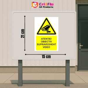 Indicator Atentie obiectiv supravegheat video indicator de avertizare, Sticker autocolant - Img 2