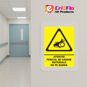 Indicator Atentie pericol de cadere materiale de pe banda, Sticker autocolant - Img 5