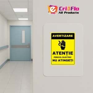 Indicator Atentie pericol electric nu atingeti, Sticker autocolant - Img 5