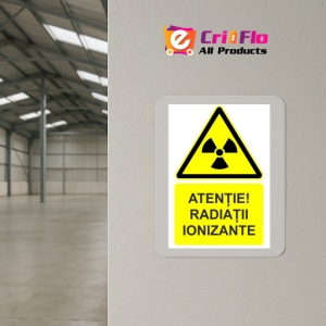Indicator Atentie radiatii ionizante indicator de avertizare, Sticker autocolant - Img 4