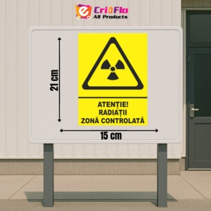 Indicator Atentie radiatii zona controlata, Sticker autocolant - Img 2