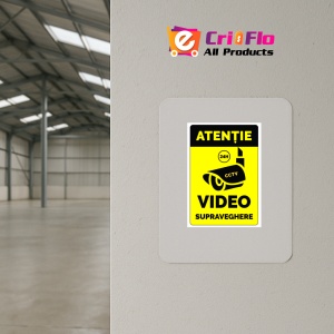 Indicator Atentie video supraveghere cctv, Sticker autocolant - Img 4