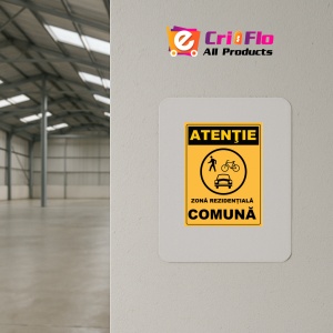 Indicator Atentie zona rezidentiala comuna, Sticker autocolant - Img 4