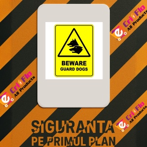 Indicator Beware Guard Dogs Sign, Sticker autocolant - Img 3