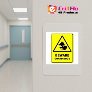 Indicator Beware Guard Dogs Sign, Sticker autocolant - Img 5