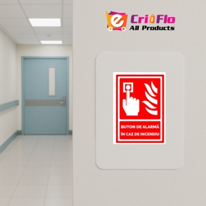 Indicator Buton de alarma in caz de incendiu, Sticker autocolant - Img 5