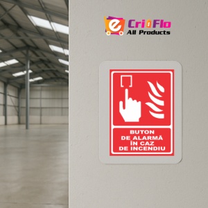 Indicator Buton de alarma in caz de incendiu, Sticker autocolant - Img 4