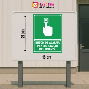 Indicator Buton de alarma pentru cazuri de urgenta, Sticker autocolant - Img 2
