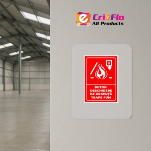 Indicator Buton deschidere de urgenta trape fum, Sticker autocolant - Img 4