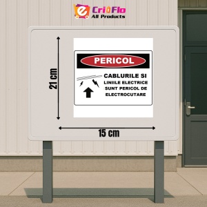 Indicator Cablurile si liniile electrice sunt pericol de electrocutare, Sticker autocolant - Img 2