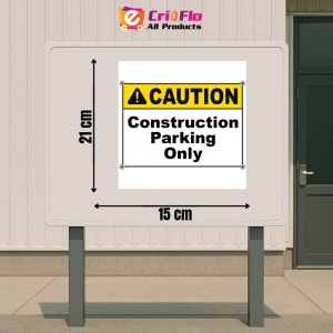 Indicator Caution Construction Parking Only Sign, Sticker autocolant - Img 2