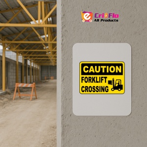 Indicator Caution Forklift Crossing Sign, Sticker autocolant - Img 5