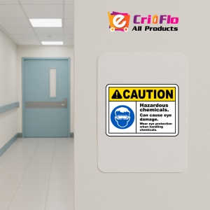 Indicator Caution Hazardous Chemicals Sign, Sticker autocolant - Img 5