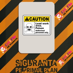 Indicator Caution Lead Work Poison Sign, Sticker autocolant - Img 3