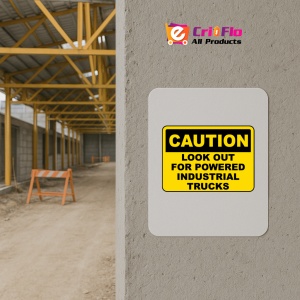 Indicator Caution Look Out For Trucks Sign, Sticker autocolant - Img 5