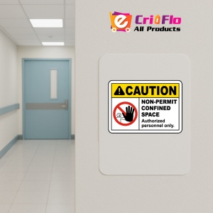 Indicator Caution Non-Permit Confined Space Sign, Sticker autocolant - Img 5