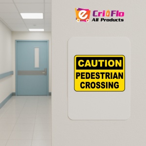 Indicator Caution Pedestrian Crossing Sign, Sticker autocolant - Img 5