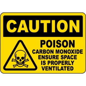Indicator Caution Poison Carbon Monoxide Sign, Sticker autocolant
